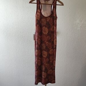 Joyfolie Floral Maxi Dress - Brown and Cream